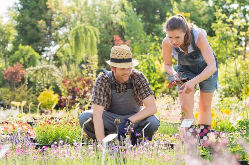 Landscape gardeners in Raynespark designing a modern garden